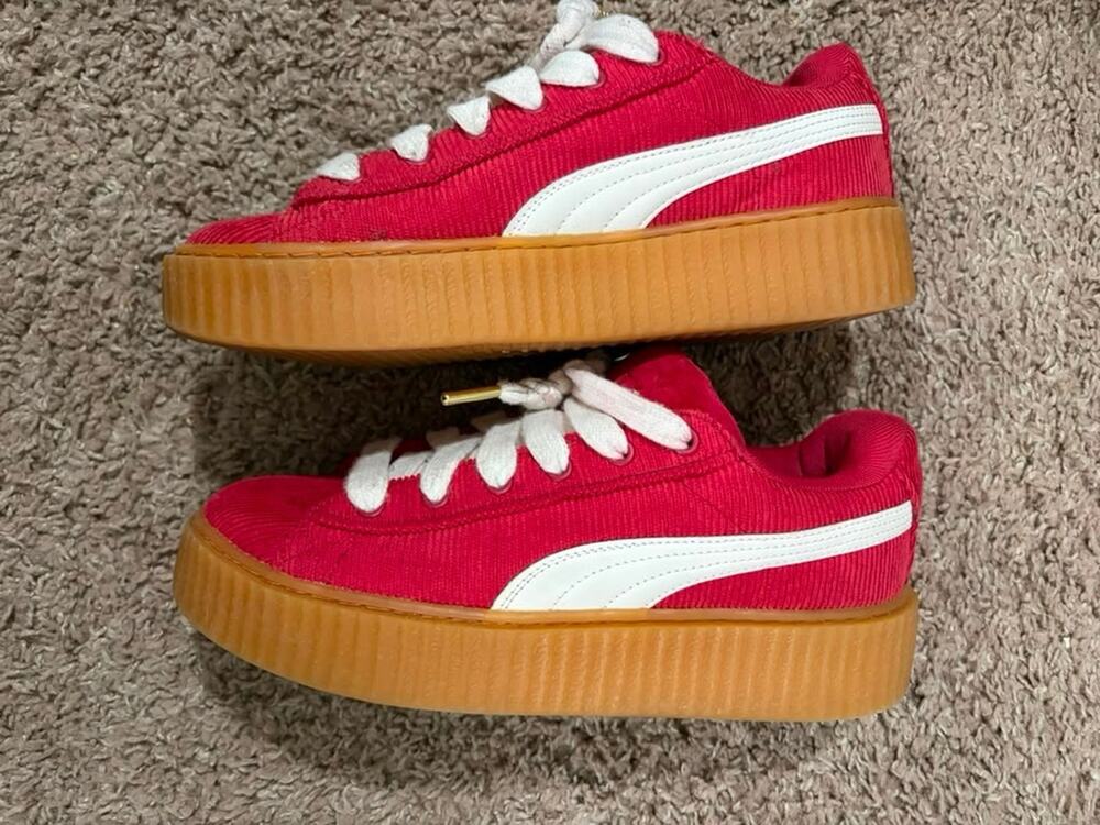 PUMA Fenty X Creeper Phatty Corduroy Womens Size 9 Red Sneakers Casual Shoes